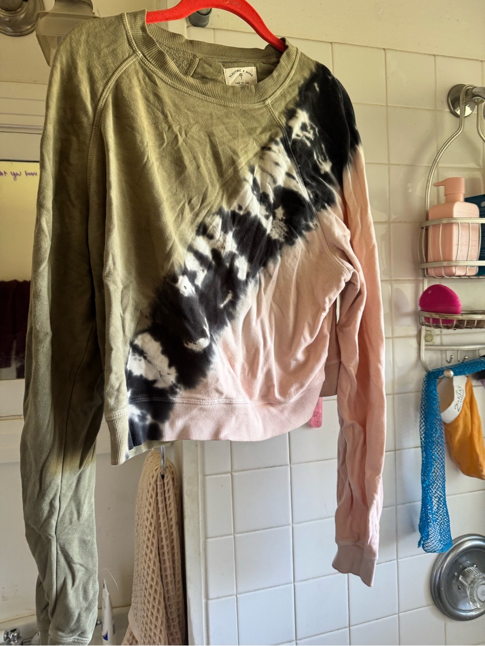 Electric & Rose Olive Pullover Sweatshirt with Red Trim